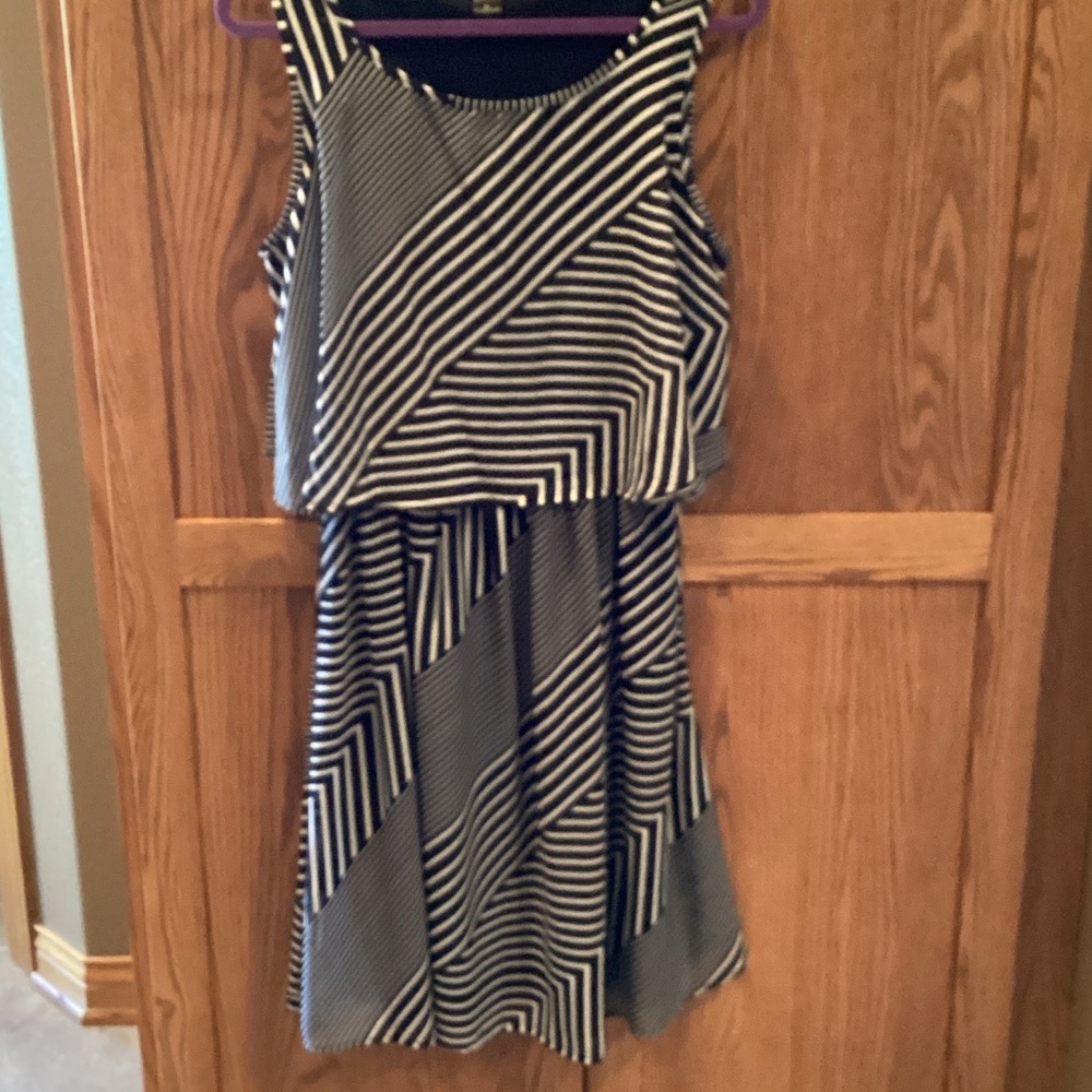 Robert Louis Black and White Asymmetrical Dress